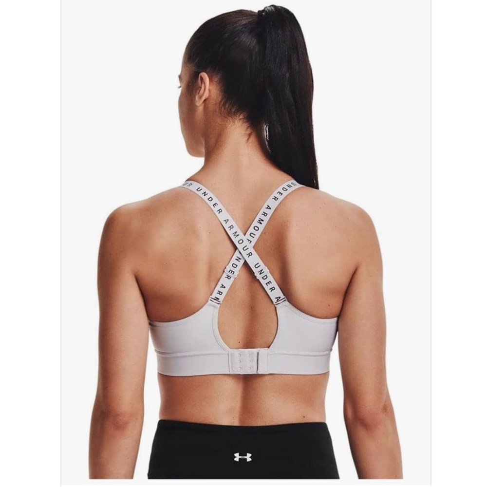 Under Armour Light Gray Crossback Hook-Back Sports Bra